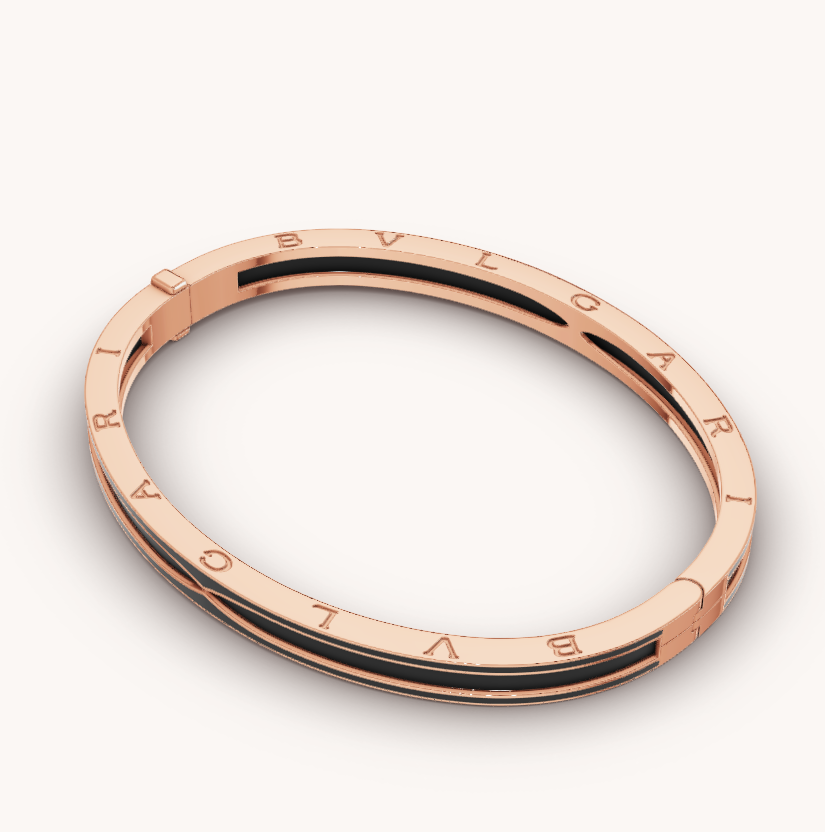 [Lume Jewelry]ZERO 1 PINK GOLD WITH MATTE BLACK CERAMIC BRACELET