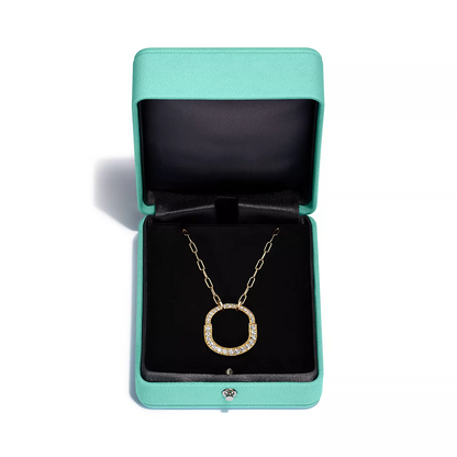 [Lume Jewelry]LOCK NECKLACE MEDIUM PENDANT GOLD PAVED DIAMONDS