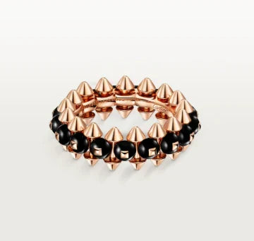[Lume Jewelry]CLASH ELEGANT ROSE GOLD RING FEATURING NATURAL AGATE