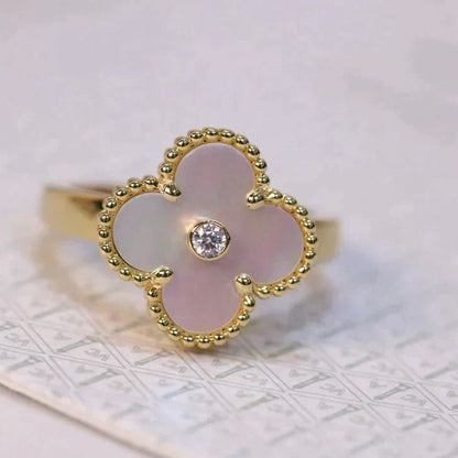 ¡®Lume Jewelry¡¯CLOVER PINK MOP RING GOLD DIAMOND