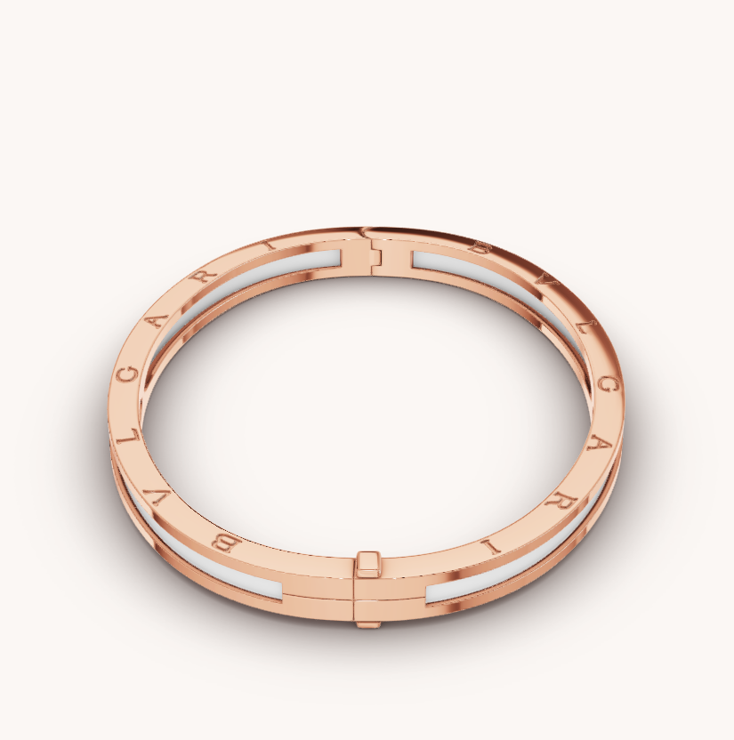 [Lume Jewelry]ZERO 1 PINK GOLD WITH WHITE CERAMIC BRACELET