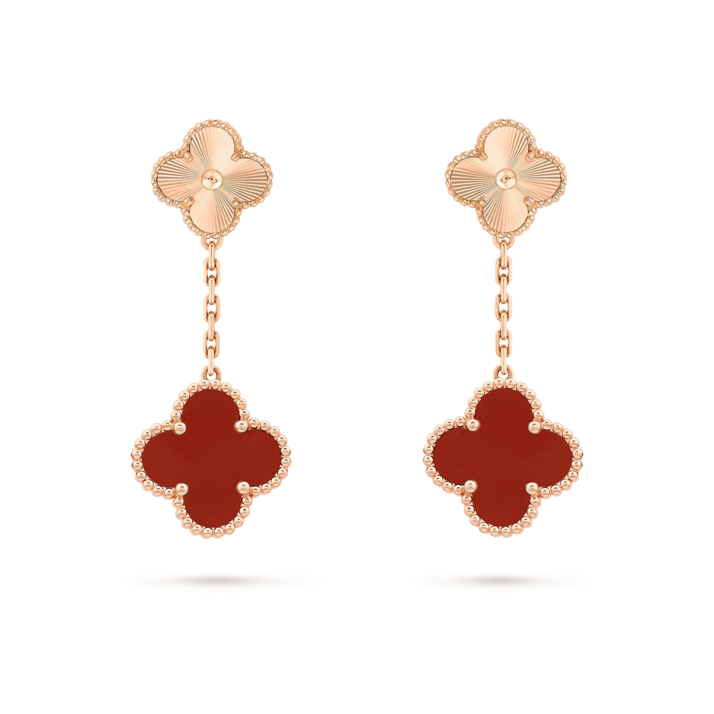 ¡®Lume Jewelry¡¯CLOVER 2 MOTIF  LASER CARNELIAN EARRINGS
