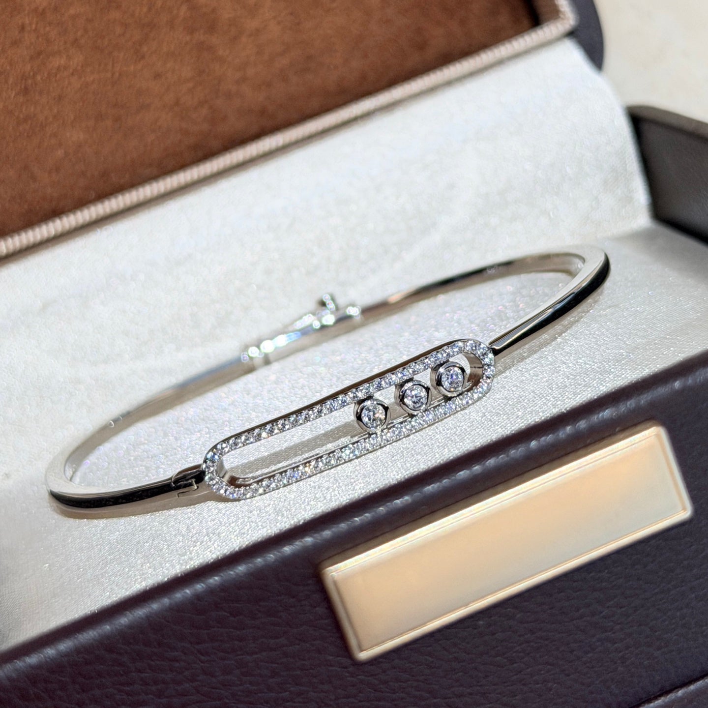 [Lume Jewelry]Move Pavé Diamond Bangle Bracelet M