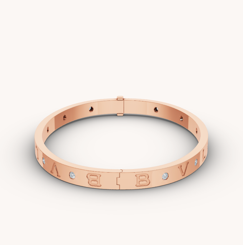 [Lume Jewelry]ZERO 1 PINK GOLD 12 DIAMONDS BRACELET