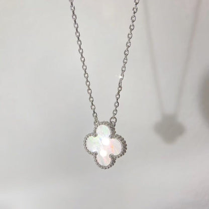 [Lume Jewelry]CLOVER MINI 15MM WHITE MOTHER-OF-PEARL NECKLACE