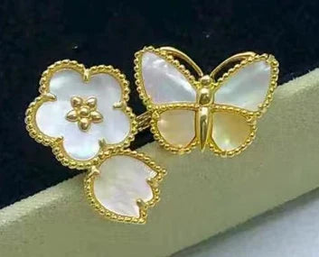 [Lume Jewelry] 26 NEW CLOVER LUCKY LIGHT YELLOW AND WHITE SET