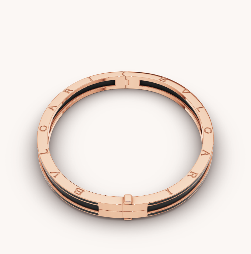 [Lume Jewelry]ZERO 1 PINK GOLD WITH MATTE BLACK CERAMIC BRACELET