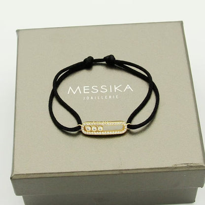 [Lume Jewelry]Care(Medium-3.5mm) pink cord pavé bracelet