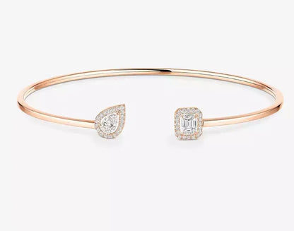 [Lume Jewelry]M Delicate Double-Diamond Bracelet