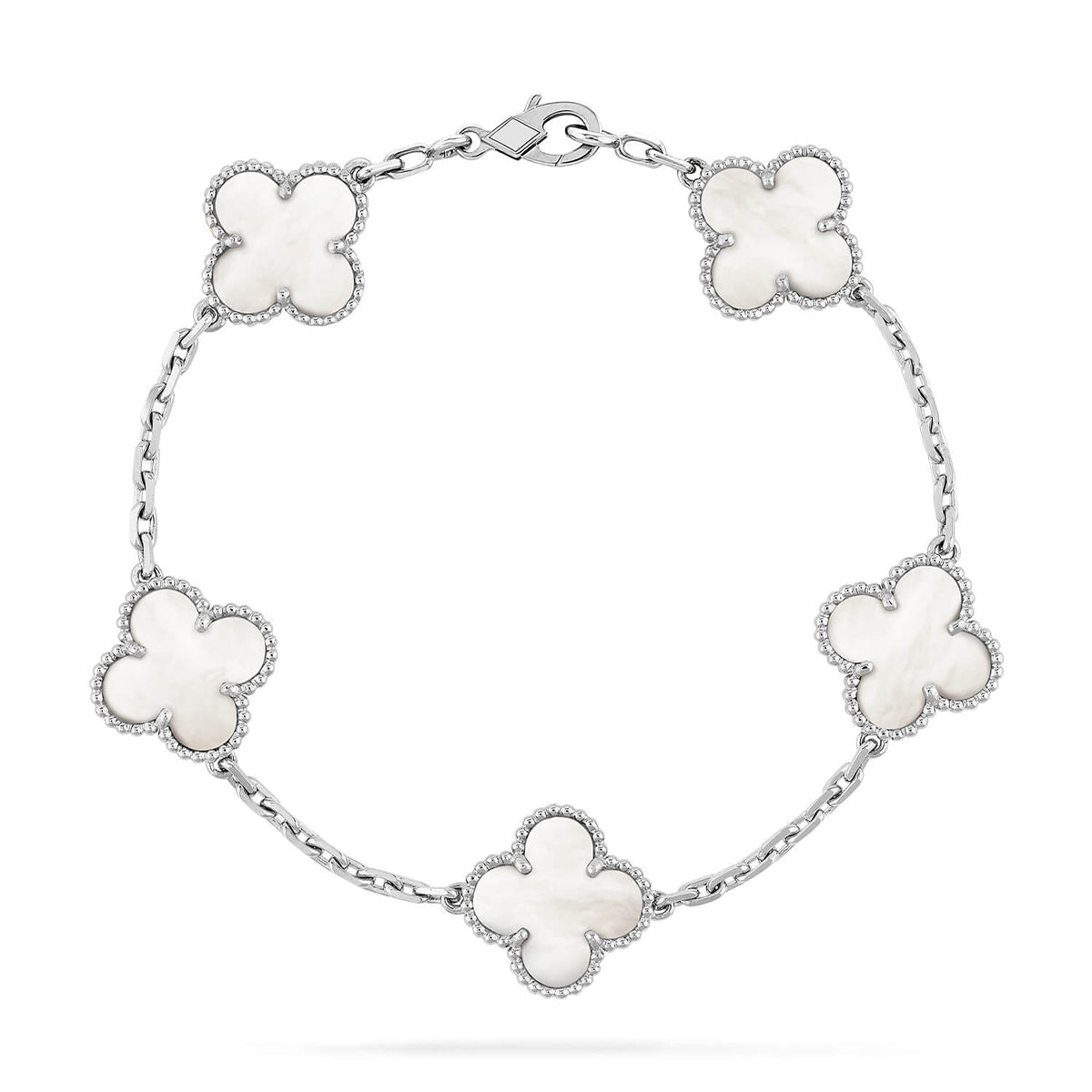 [Lume Jewelry]New CLOVER WHITE PEARL MOP 5 MOTIF BRACELET COLLECTION