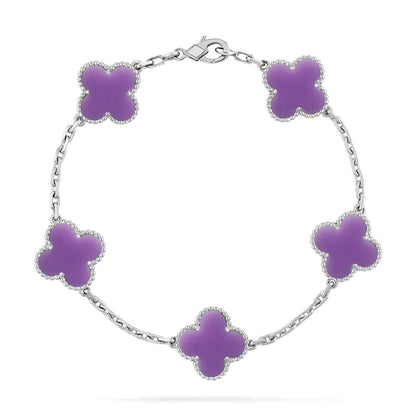 [Lume Jewelry]New CLOVER 5 MOTIF LIGHT PURPLE BRACELET COLLECTION