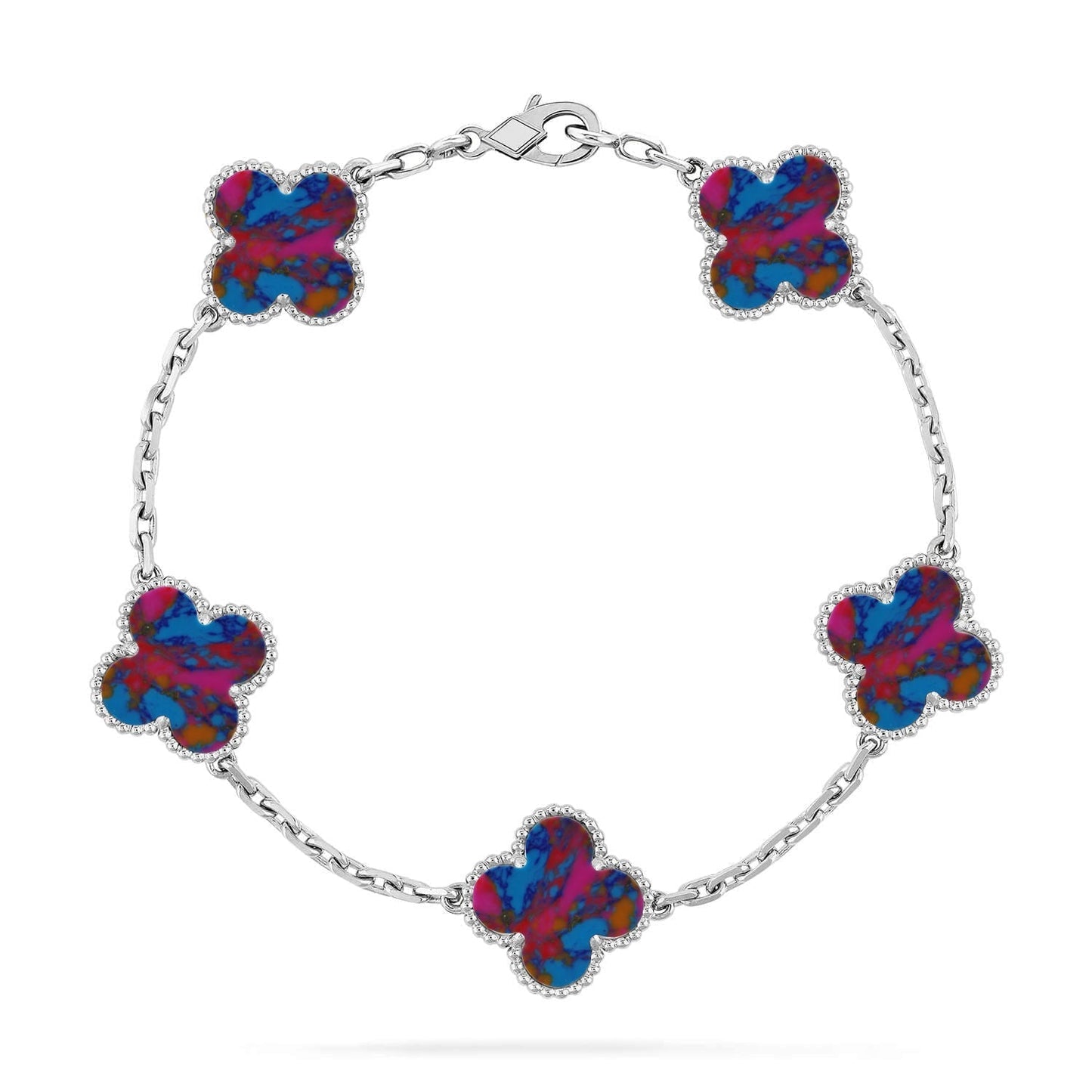 [Lume Jewelry]New CLOVER 5 MOTIF COLOR GEMSTONES BRACELET COLLECTION