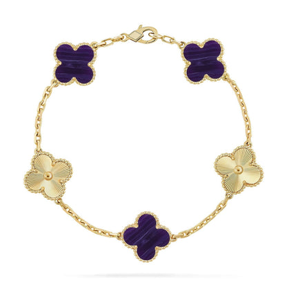 [Lume Jewelry]New CLOVER 5 MOTIF PURPLE STRIPES BRACELET COLLECTION