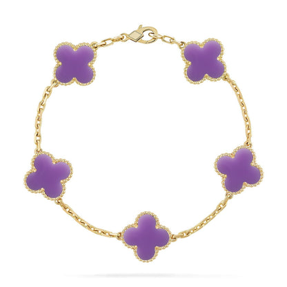 [Lume Jewelry]New CLOVER 5 MOTIF LIGHT PURPLE BRACELET COLLECTION