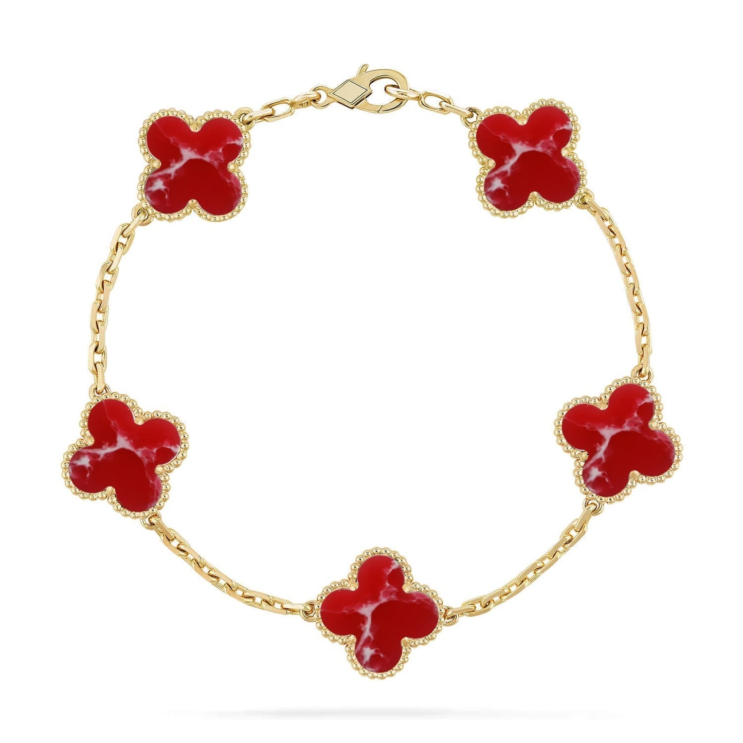 [Lume Jewelry]New CLOVER 5 MOTIF RED PATTERN BRACELET COLLECTION