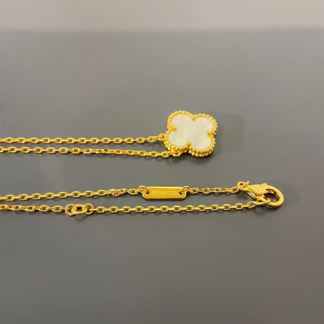 [Lume Jewelry]CLOVER MINI 15MM WHITE MOTHER-OF-PEARL NECKLACE