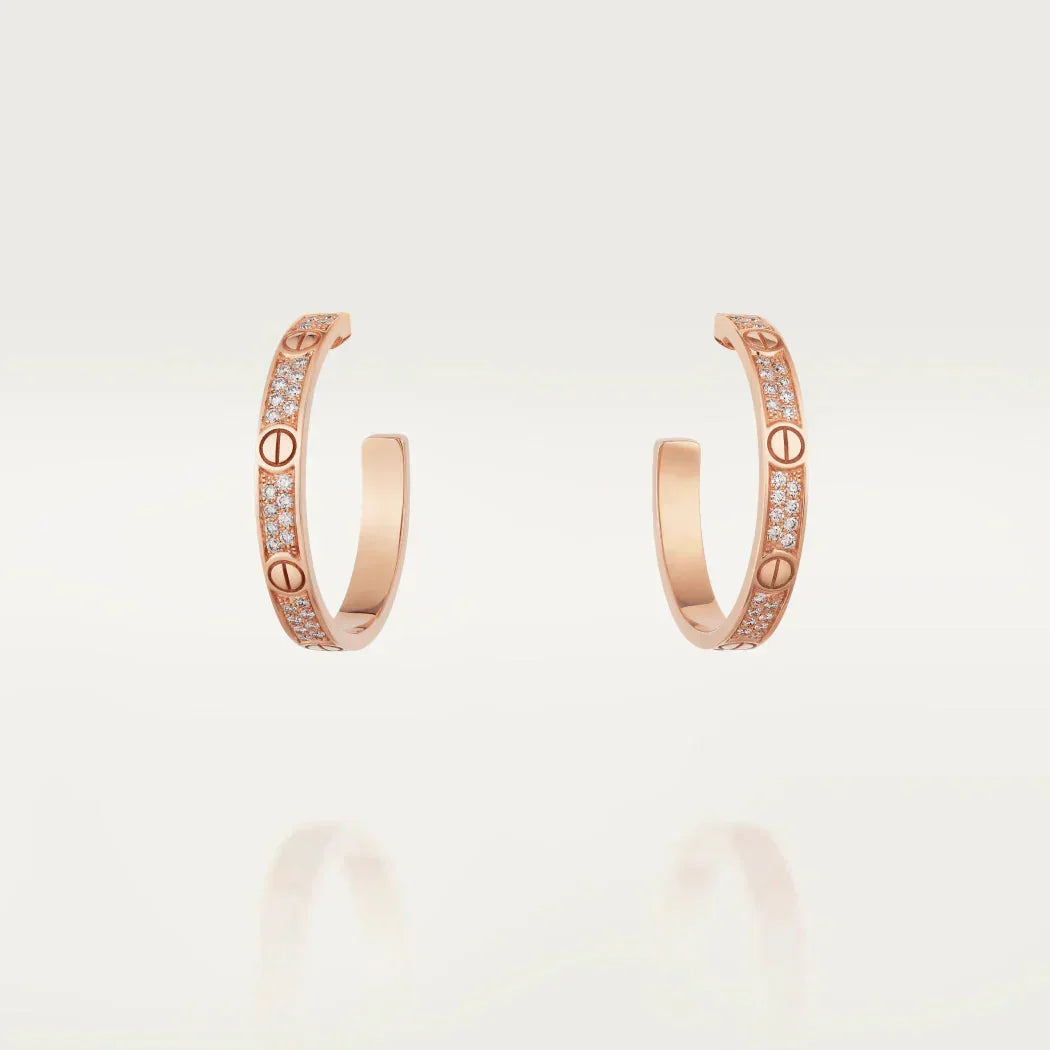 ¡®Lume Jewelry¡¯LOVE DIAMOND PINK GOLD HOOP EARRINGS