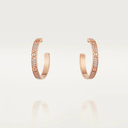 ¡®Lume Jewelry¡¯LOVE DIAMOND PINK GOLD HOOP EARRINGS
