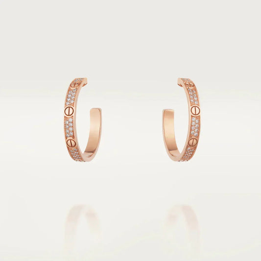 ¡®Lume Jewelry¡¯LOVE DIAMOND PINK GOLD HOOP EARRINGS