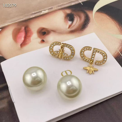 [Lume Jewelry]CD Honeycomb Pearl Stud Earrings