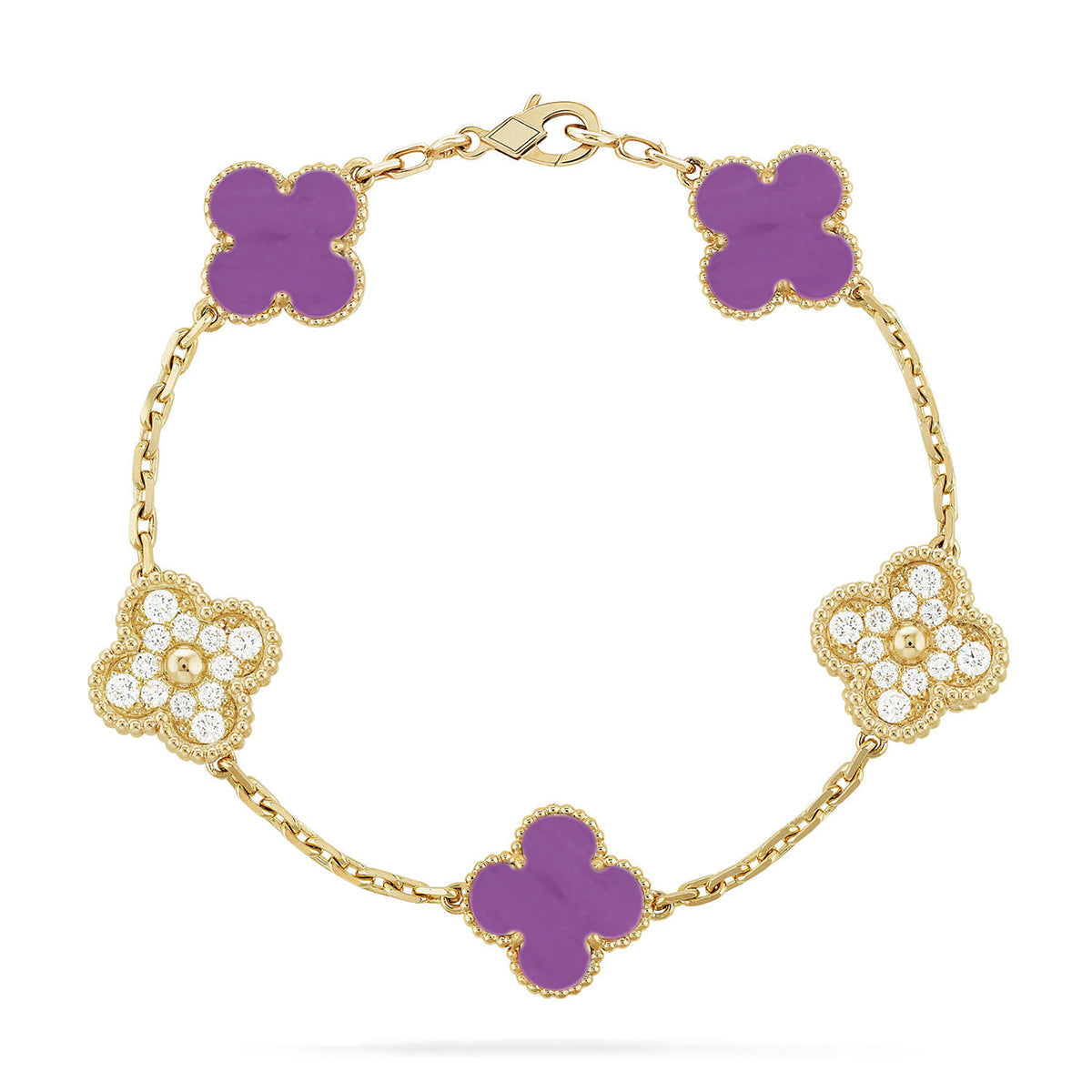 [Lume Jewelry]New  CLOVER 5 MOTIF VIOLET BRACELET COLLECTION