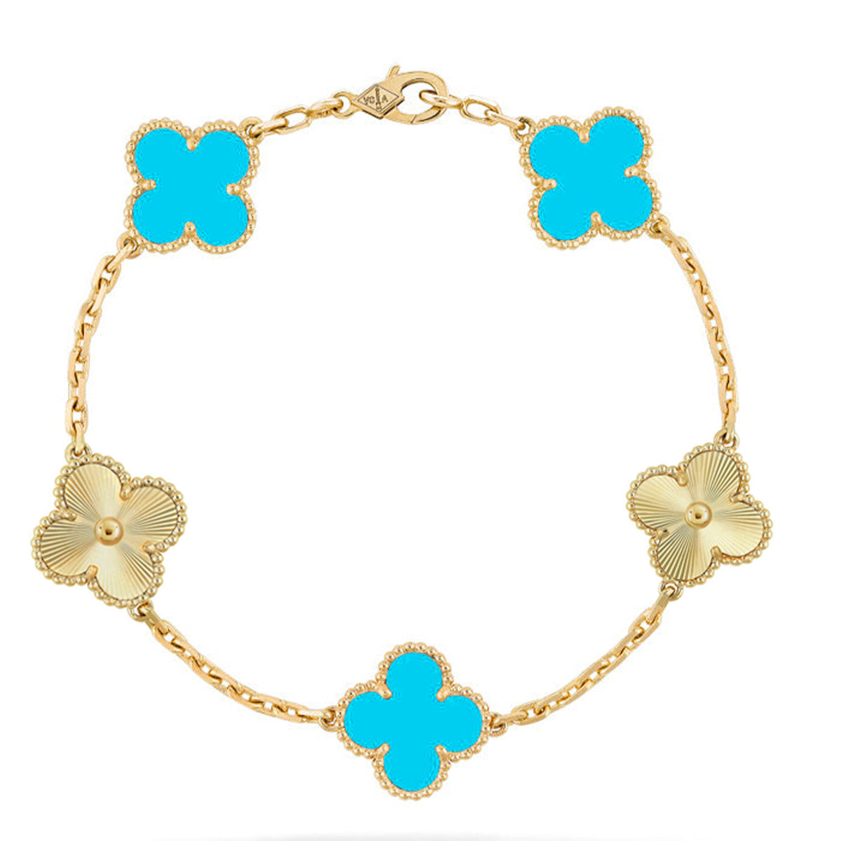[Lume Jewelry]New  CLOVER 5 MOTIF TURQUOISE BRACELET COLLECTION