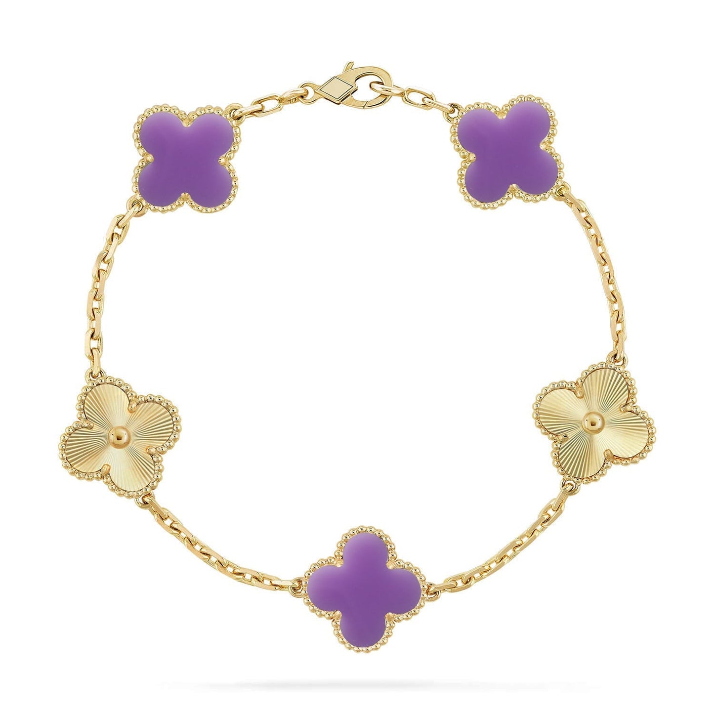 [Lume Jewelry]New CLOVER 5 MOTIF LIGHT PURPLE BRACELET COLLECTION