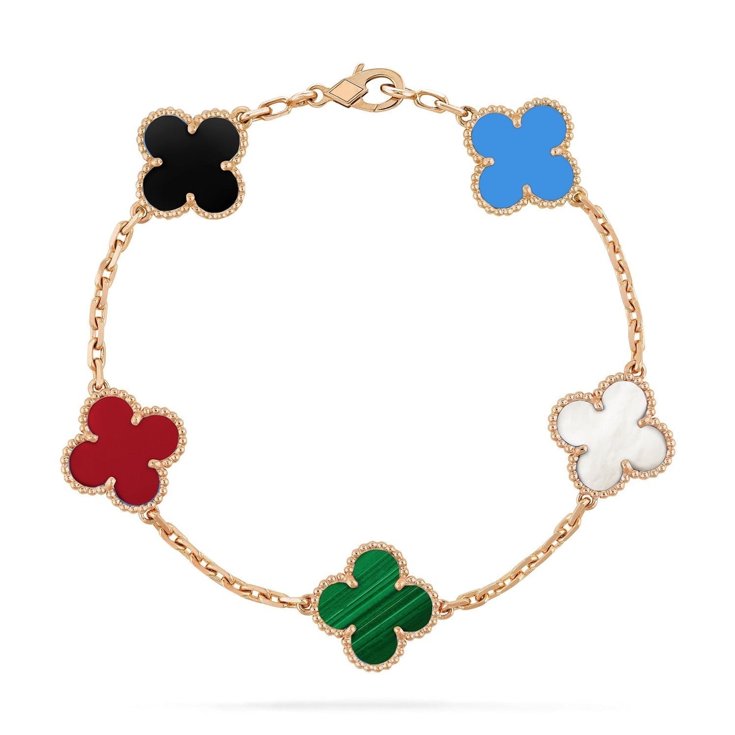 [Lume Jewelry]New CLOVER 5 MOTIFS MULTICOLOR BRACELET
