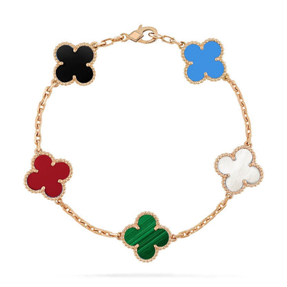 [Lume Jewelry]New CLOVER 5 MOTIFS MULTICOLOR BRACELET