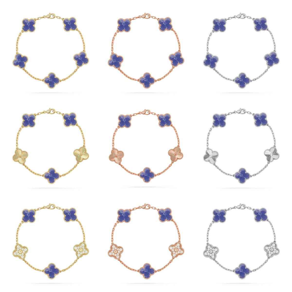 [Lume Jewelry]New CLOVER 5 MOTIF BLUE VEINS BRACELET COLLECTION