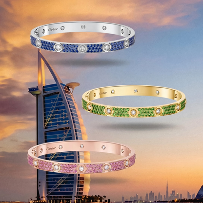 [Lume Jewelry]2026 PAVE GEMSTONE LOVE BRACELET 6.1MM 10 DIAMONDS