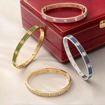 [Lume Jewelry]2026 PAVE GEMSTONE LOVE BRACELET 6.1MM 10 DIAMONDS
