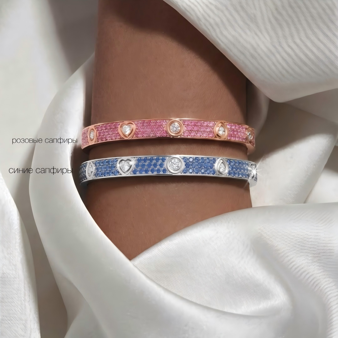 [Lume Jewelry]2026 PAVE GEMSTONE LOVE BRACELET 6.1MM 10 DIAMONDS