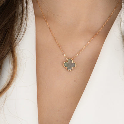 ¡®Lume Jewelry¡¯CLOVER 15MM  GRAY MOTHER OF PEARL NECKLACE