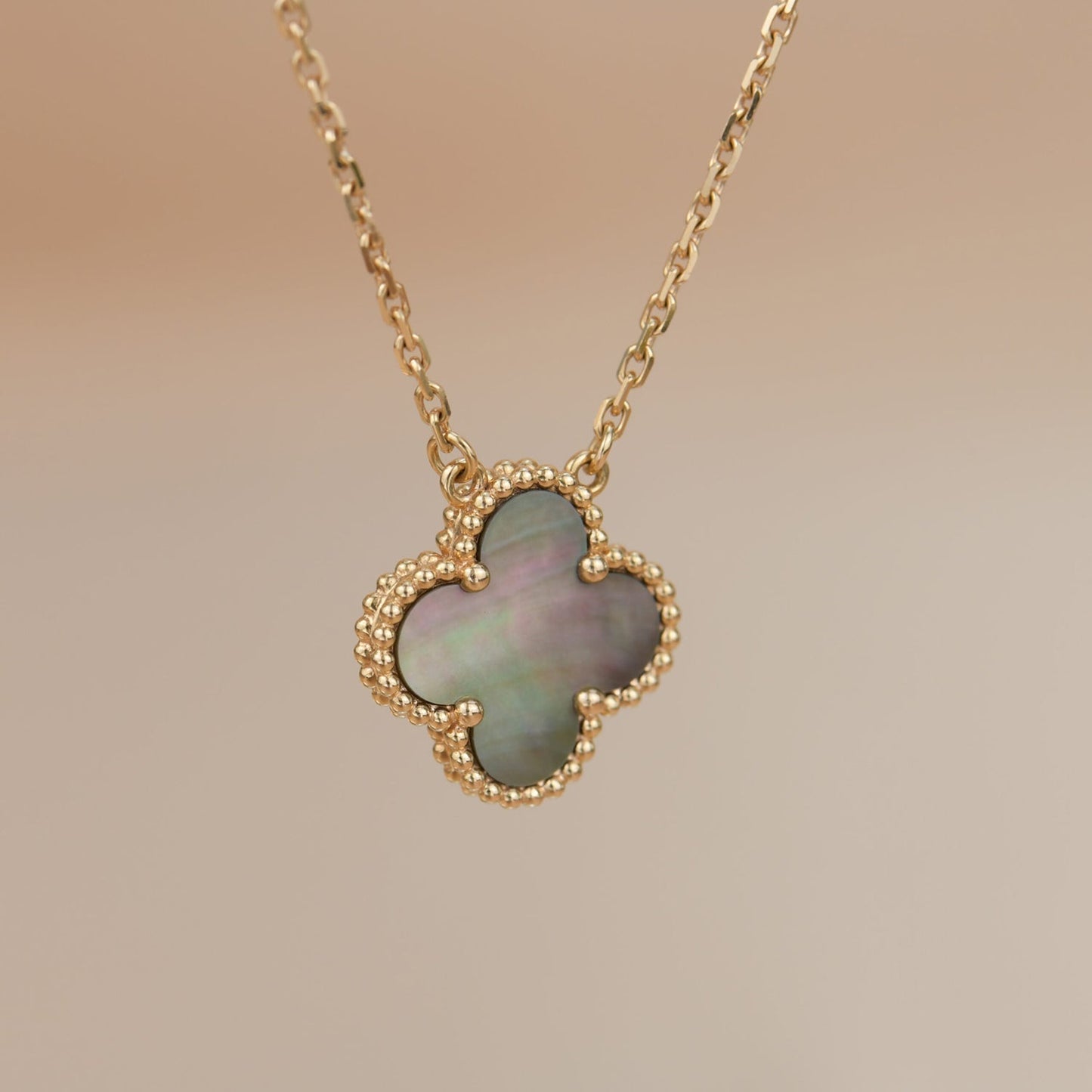 ¡®Lume Jewelry¡¯CLOVER 15MM  GRAY MOTHER OF PEARL NECKLACE