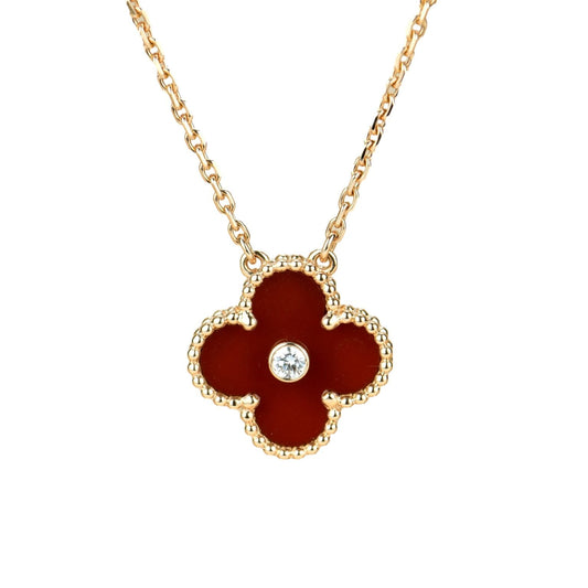 ¡®Lume Jewelry¡¯CLOVER 15MM DIAMOND CARNELIAN NECKLACE