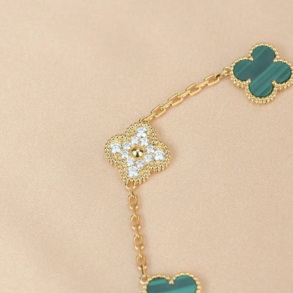 [Lume Jewelry]New  CLOVER 5 MOTIF MALACHITE BRACELET COLLECTION