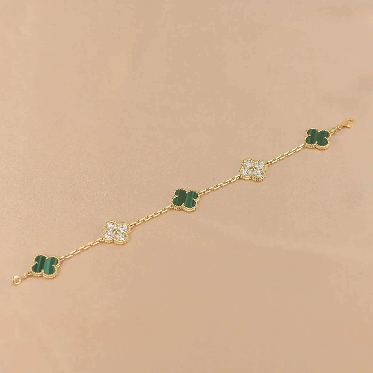 [Lume Jewelry]New  CLOVER 5 MOTIF MALACHITE BRACELET COLLECTION