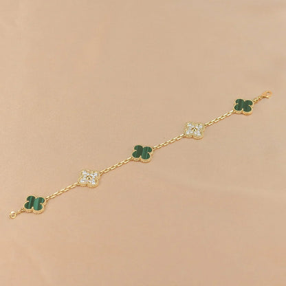 [Lume Jewelry]New  CLOVER 5 MOTIF MALACHITE BRACELET COLLECTION