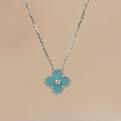 ¡®Lume Jewelry¡¯CLOVER 15MM DIAMOND SVRES PORCELAIN  NECKLACE SILVER