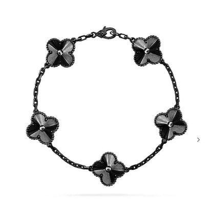 [Lume Jewelry]New CLOVER 5 MOTIF BLACK BRACELET