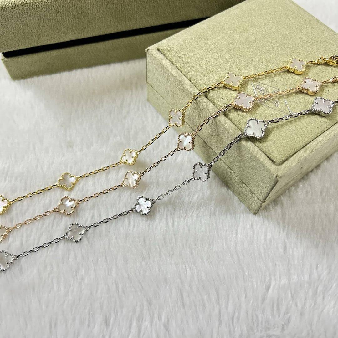 [¡®Lume Jewelry¡¯]CLOVER 6 MOTIF WHITE MOP BRACELET