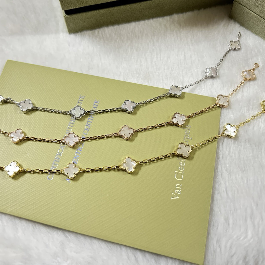 [¡®Lume Jewelry¡¯]CLOVER 6 MOTIF WHITE MOP BRACELET
