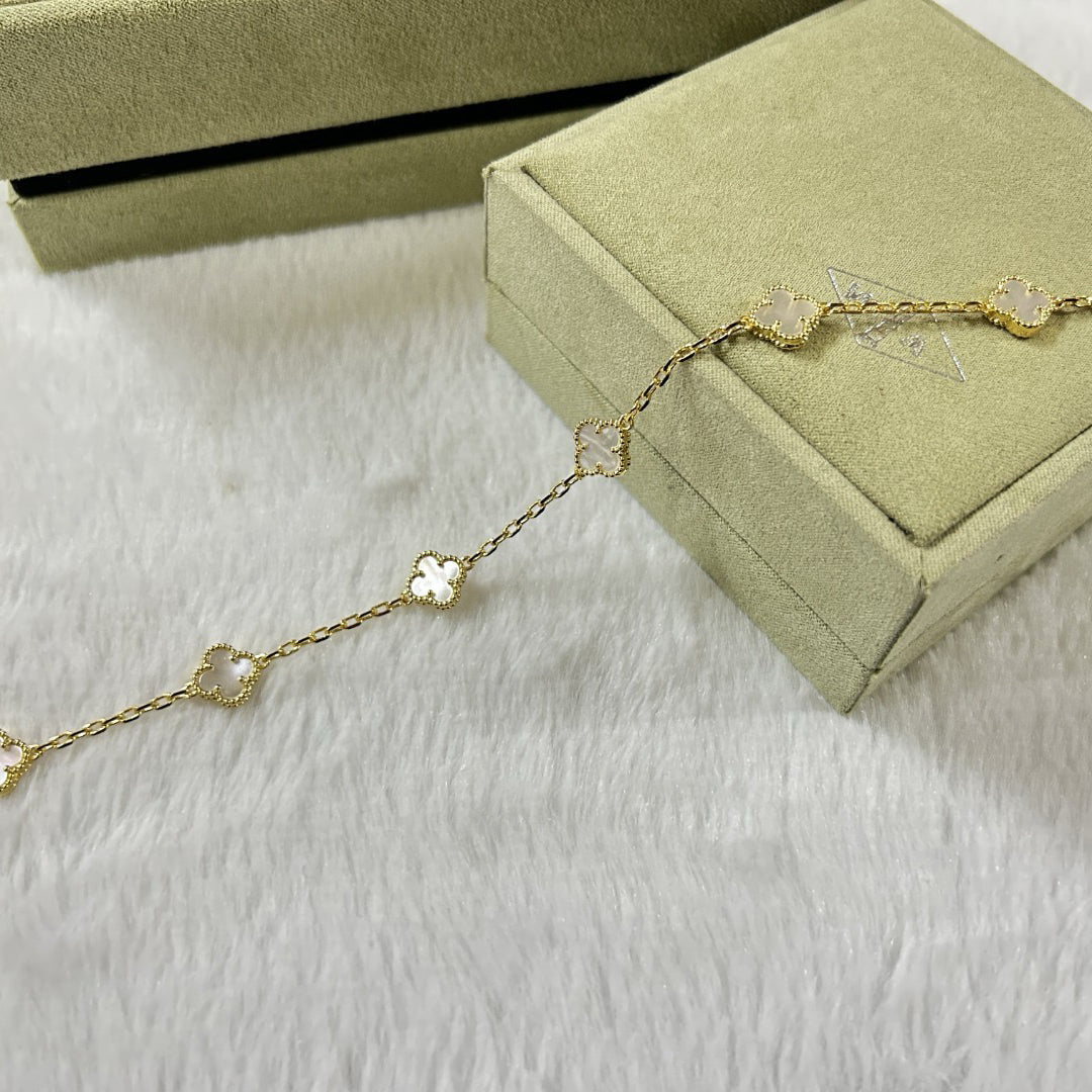 [¡®Lume Jewelry¡¯]CLOVER 6 MOTIF WHITE MOP BRACELET