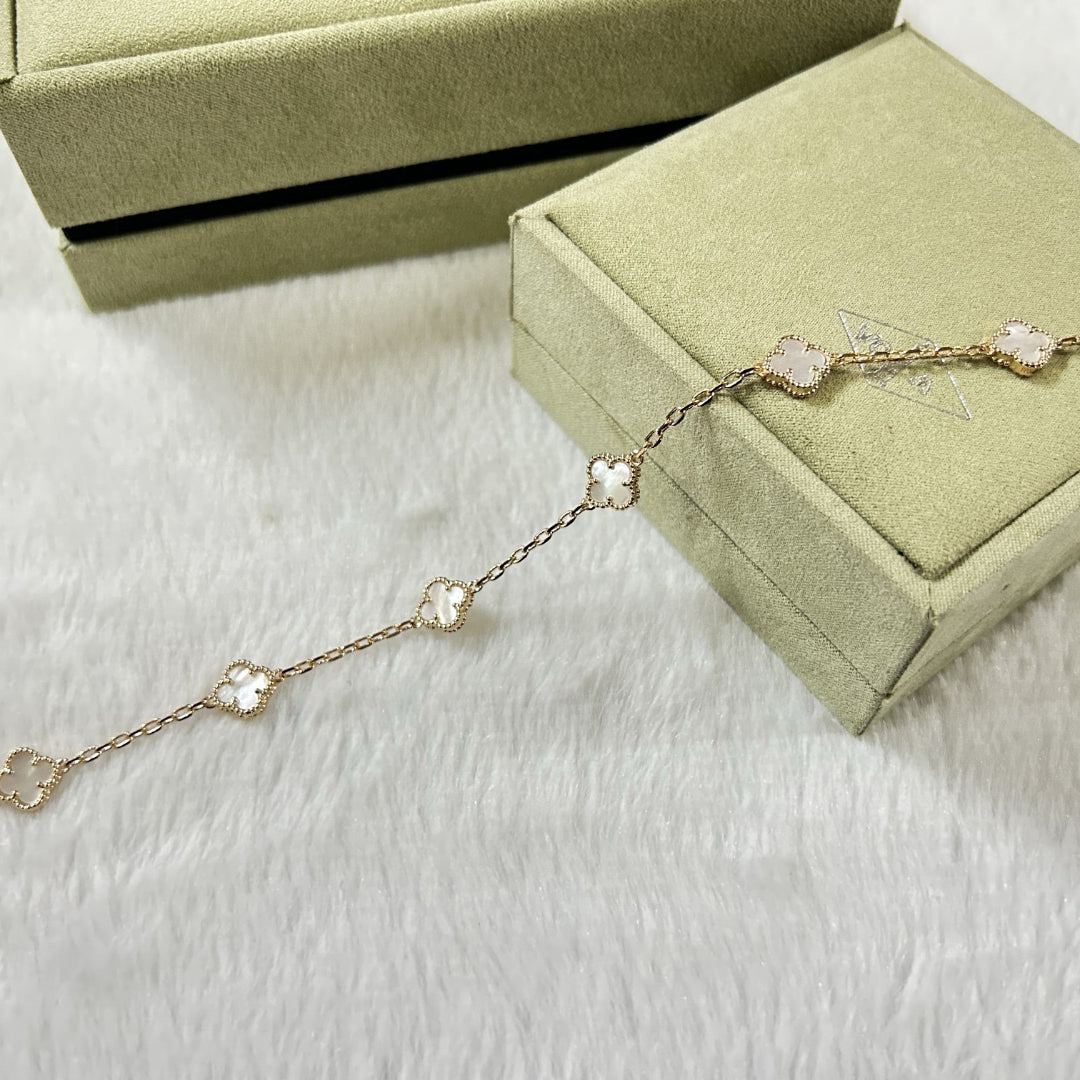 [¡®Lume Jewelry¡¯]CLOVER 6 MOTIF WHITE MOP BRACELET