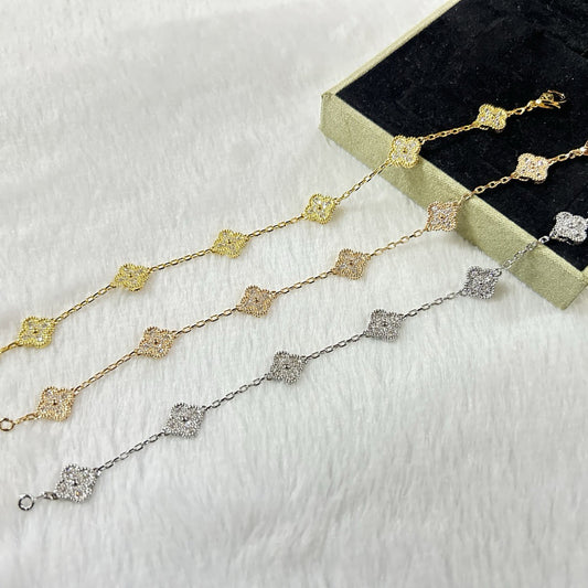 [Lume Jewelry]New CLOVER 6 MOTIF DIAMOND BRACELET