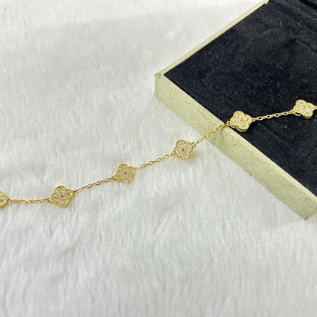 [Lume Jewelry]New CLOVER 6 MOTIF DIAMOND BRACELET