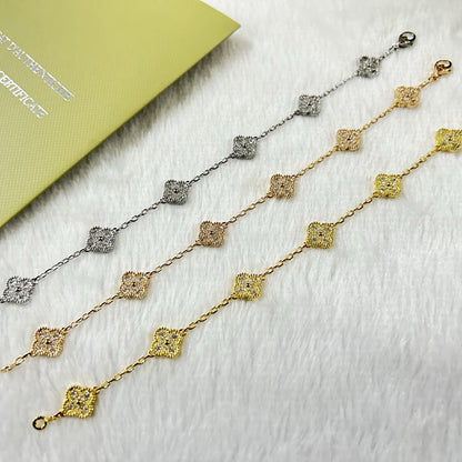 [Lume Jewelry]New CLOVER 6 MOTIF DIAMOND BRACELET