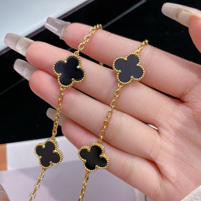 ¡®Lume Jewelry¡¯CLOVER 10 MOTIFS ONYX NECKLACE