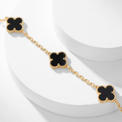 ¡®Lume Jewelry¡¯CLOVER 10 MOTIFS ONYX NECKLACE